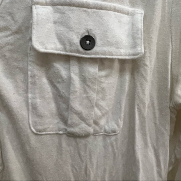 White Jersey long sleeve shirt with pockets - Picture 7 of 8